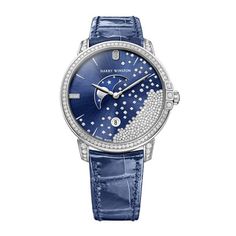 Pre-Owned Harry Winston Pre-Owned Watches - Midnight Diamond Drops 39mm (MIDQMP39WW004) | Manfredi Jewels Navy Blue Jewelry, Unique Watches, Swiss Army Watches, Watches Women, Wrist Game, Harry Winston, Invicta Watches, Diana Spencer, Seiko Watches