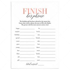 a printable finish the phrase game