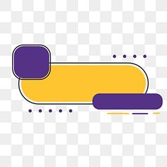 a purple and yellow icon on a white background, with small dots in the middle