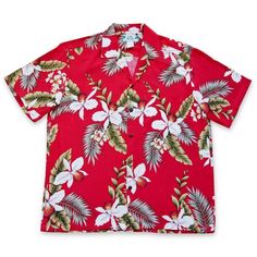 Volcanic Red Hawaiian Rayon Shirt - s / Red - Men’s Shirts Red Orchid, Hawaiian Outfit, Rayon Shirt, Hawaiian Style, Made Clothing, Aloha Shirt, Colourful Outfits, Fashion Help, Summer Shirts