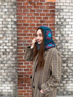 Handmade crochet granny square balaclava. Jump on the hottest trend of crochet headwear! Woolen soft balaclava that makes you feel so cosy, warm and unique. This piece is available in three different sizes - mini for babies (up to three years), midi (for both kids and mums) and maxi for extra space and comfort. Crochet Granny Square Balaclava Pattern, Baclava Hat Granny Square, Handmade Balaclava For Winter, Handmade One-size Balaclava For Outdoor, Hand-knitted Full-face Balaclava For Winter, Knitted Balaclava, Crochet Winter Hats, Unique Hats, Crochet Winter