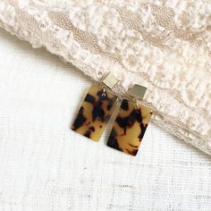 Dark Brown Rectangle Tortoise Gold Plated Post Dangle Earrings | Tortoise Shell Earrings | Tortoiseshell Earrings | Acetate Earrings | N Minimalist Studs, Delicate Jewelry, Shell Earrings, Everyday Earrings, Simple Earrings, Simple Jewelry, Gorgeous Jewelry, Dainty Jewelry, Tortoise Shell