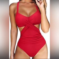 New| Xl| Cherish Every Moment Red Tummy Control Swimsuit| Nwt -Stunning Pop Of Color! -Confidently Rock Your Curves In A Sassy Suit That Holds You In -Tummy Control, Ruching, Great Bust Support -Unique & Figure Flattering Cut -Great Quality, Fully Lined, Fabulous Coverage & Fiery Hot Xl 16/18 Poly & Nylon Bust- 38-41 Waist- 30-35 Cup- C-E Hip- 42”+ Stretch Factor: High Price Firm Nwt Bundle 2+ Save The Most @Kriscurves777 On #Poshmark #Unique #Figureflattering #Swimsuit #Red #Curvy #90’s #Y2k #C Red Stretch One Piece With Lined Body, Red Stretch One-piece With Lined Body, Fitted Red One-piece Swimwear, Fitted Red One-piece Swimsuit, Red One-piece Swimsuit With Lined Body, Red Fitted One-piece Swimsuit For Pool, Fitted Red One-piece Swimsuit For Pool, Red High-waist Swimwear For Party, Lace Beach Wear