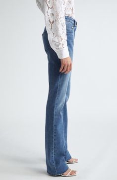 "Find MICHAEL KORS Slim Fit Stovepipe Jeans on Editorialist. Michael Kors brings forth another capsule-wardrobe essential with these softly faded nonstretch-denim jeans boasting a streamlined slim fit and a high waist. 36\" inseam; 17\" leg opening; 10\" front rise; 13 1/2\" back rise (size 2) Zip fly with button closure Five-pocket style 100% cotton Dry clean or machine wash, line dry Made in Italy Designer Clothing" Elegant Straight Denim Bottoms, Elegant Straight Leg Denim Blue Jeans, Elegant Straight Leg Denim Jeans, Elegant Straight Denim Jeans, Elegant Mid-rise Jeans In Denim Blue, Elegant Medium Wash Denim Jeans, Elegant High Rise Denim Jeans, Mid-rise Stylish Denim Jeans, Elegant Mid-rise Denim Jeans