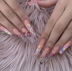 Disney Acrylic Nails, Butterfly Nail Designs, Nails Beautiful, Butterfly Nails, Spring Acrylic Nails, Coffin Shape Nails, Acrylic Nails Coffin Pink