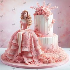 there is a cake that looks like a barbie doll