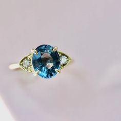 Berry Patch Blue Oval Cut Spinel Ring - Gem Breakfast Berry Patch, Spinel Ring, Pink Round, Claw Prong, Modern Minimalism, Mint Blue, Diamond Shop, Round Brilliant Cut Diamond, Brilliant Cut Diamond