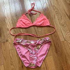 Adorable Bikini! Never Worn Before. Not Very Cheeky And Top Fits Nice Size S-M. Bottoms Are Size S. No Rips, Stains, Worn Elastics, Or Wear! Check Out My Page For More Bikinis! Stretch Beachwear Swimwear For Holiday, Pink Swimwear For Holiday Beach Season, Pink Beachwear Swimwear For Holiday, Pink Holiday Swimwear For Beachwear, Pink Swimwear For Holiday, Womens Swim, Swimming, Pink, Women Shopping