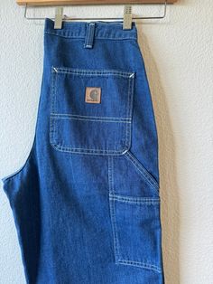 Vintage Carpenter Workwear Denim Carhartt Workwear  Amazing!  Nice Blue with White stitching  100% cotton Large pockets Size on tag 30x30 Waist 15" Rise 12" Inseam 31" Length 41" Thank you for visiting :) **PLEASE NOTE** vintage items are pre-owned and not new.  ~all items are final sale if you're in doubt, please ask for measurements or information. although i try to reflect colors accurately, there may be slight differences in their appearance on screen and/or in person. all garments are pre-o Carhartt Carpenter, Carhartt Workwear, Womens Jeans, Vintage Shop, Vintage Finds, Vintage Shops, Final Sale, Work Wear, Ready To Wear