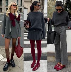 Trend Fall 2024 Outfit, Fall Red Dress Outfit, Red Dress Autumn Outfit, Casual Red Dress Outfit Winter, Ootd Fall 2024, Autumn Winter Outfits 2024, Speakeasy Outfit Women Modern, Autumn Aesthetic Outfit 2024, Autumn Trends 2024 Fashion