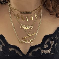 BESTSELLERS! Design your own one-of-a-kind necklace with your name or a special word! Available in 18K Gold or Silver plated. 100% hypoallergenic for all types of skin. Tarnish-free forever. Waterproof. ✨ Custom orders ship within 7-10 days — they're SO worth the wait. ✨Please allow 3-7 business days after shipping for delivery!All custom & sale items are final sale. Trendy Customized Nameplate Jewelry, Customized Trendy Nameplate Jewelry, Trendy Gold Custom Name Necklace, Trendy Custom Name Gold Necklace, Trendy Customizable Nameplate Jewelry, Trendy Gold Name Necklace For Personalized Gift, Trendy Customized Gold Charm Necklaces, Trendy Personalized Gold Name Necklace, Trendy Personalized Pendant Name Necklace