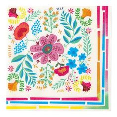 an image of a colorful floral design on napkins