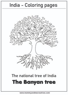 the national tree of india coloring page