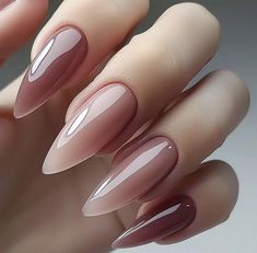 Ombre Nail Design, Ombre Chrome Nails, Classy Almond Nails, Red Ombre Nails, Chrome Nails Designs, Ombre Nail Designs, Nail Forms, Gradient Nails