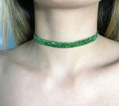 "Thin Shimmery Lime Green Choker Measurements: 3/8\" thick 11.5\" length (including closure clasp) OR 13\" length (including closure clasp) Choose between a silver or gold closure. More green chokers available here: Etsy.com/shop/riverandstones**Sign up for 20% off your order** https://www.subscribepage.com/SpacemanNewsletter (copy & paste link to URL) Tag us to show us your swag on our brand, spankin' new, Instagram page @SpacemanCalifornia Made in California 🌴" Green Choker, Glitter Necklace, Festival Necklace, San Juan Capistrano, Green Jewelry, Necklace Green, Green Glitter, Green Necklace, Instagram Page