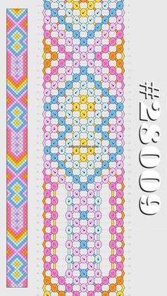 a cross stitch pattern with different colors and patterns on the front, side and back