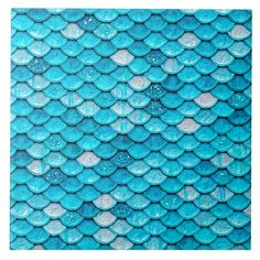 an image of a blue fish scale pattern