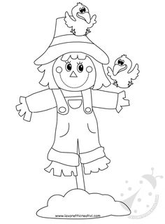 a scare coloring page with an image of a scare and a bird on top of it