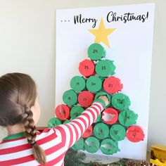 DIY Punch Out Advent Calendar - It's Always Autumn Diy Avant Calendar, Punch Out Advent Calendar, Homemade Advent Calendars, Children Songs, Calendar Advent, Chirstmas Decor, Christmas Advent Calendar Diy, Christmas Tree Template, Advent Calenders