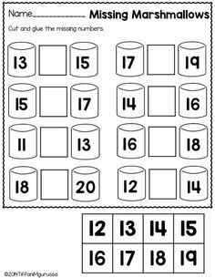 the missing numbers worksheet for preschool to practice number identification and counting with this printable