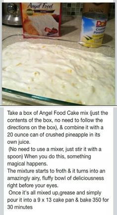 the recipe for angel food cake mix is shown