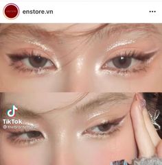 White Eyeliner Makeup, Angel Makeup, Cute Eye Makeup, Subtle Makeup, Korean Eye Makeup, White Eyeliner, Japanese Makeup, Ethereal Makeup, Cute Makeup Looks