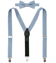 PRICES MAY VARY. Pre-tied dusty blue bow tie and adjustable elastic suspenders set for father and son, ideal for ring bearers and groomsmen at weddings, and occasions such as Easter, Christmas or children's birthday parties SMALL size suspenders is 25 inch long for small boy 6 months to 5 years; MEDIUM is 31 inch long for kids age 6-12, who are not taller than 5 feet; LARGE size suspenders is 43 inch for big boys 5' - 5'9" tall; X-LARGE size suspenders are 48 inch long for whom no taller than 6' Adjustable Blue Ties For Father's Day, Blue Adjustable Bow Tie And Suit Accessories, Classic Adjustable Belts And Suspenders For Summer, Classic Adjustable Belts And Suspenders With Bow Tie Back, Adjustable Bow Tie With Suspenders For Black Tie Events, Adjustable Belts And Suspenders For Father's Day Gift, Adjustable Belts And Suspenders As Father's Day Gift, Dusty Blue Bow Tie, Tie And Suspenders