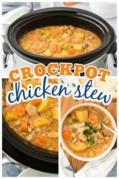 crockpot chicken stew in a slow cooker