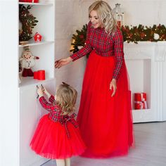 Brand Name: cutyomeItem Type: SetsStyle: CasualSleeve Length(cm): FullFit: Fits true to size, take your normal sizeMaterial: Polyester cotton blendPattern Type: PlaidDepartment Name: Mother & Daughtercolor: red christmasfeture: mother and daug... Red Tutu Dress, Mother Daughter Dresses, Long Sleeve Plaid Dress, Adult Dress, Red Tutu, Mom And Daughter Matching, Mother Daughter Dress, Mommy And Me Dresses, Daughter Christmas