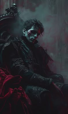 Book Fanart Spicy, Evil Fae, Evil King Character Design, Dark Fantasy Aesthetic Male, Dark Fae Male, Vampire Aesthetic Art, Evil King Aesthetic, Dark Fae Aesthetic Male, Evil King