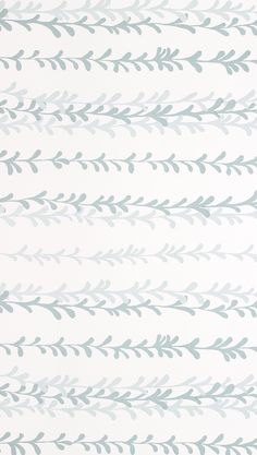 a white and blue wallpaper with leaves on the top, in shades of grey