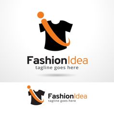 fashion idea logo design with an orange and black t - shirt on the chest,