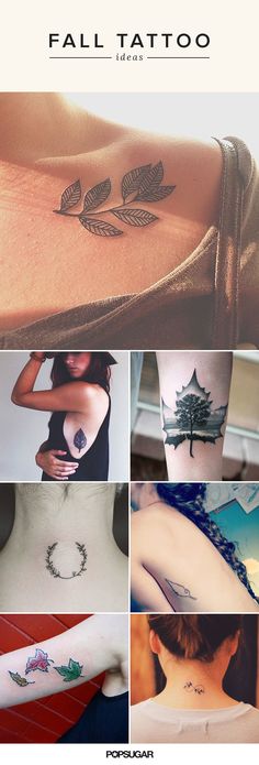 several different tattoos on the back of women's bodies