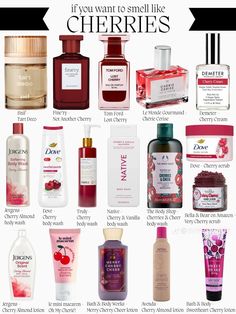 Cherry Scent Combo, Cherry Vanilla Aesthetic, Black Skin Care Dark Spots, Perfume Tiktok, Scent Layering, Strawberry Lavender, Body Scents, Raspberry Pistachio, Scent Combos