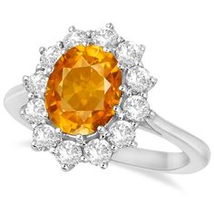 Stunning Aesthetic, Orange Citrine, Princess Kate Middleton, Modern Engagement Rings, Colorless Diamond, Royal Jewels, White Gold Band, 14k White Gold Ring