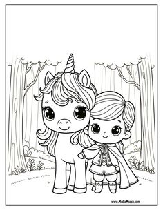 Prince and Unicorn coloring sheets, free PDF Download Teaching Colors, Unicorn Colors, Princess Coloring Pages