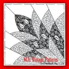 a black and white image of a flower with the words, miss vintage patterns on it