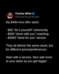 an advertisement for charles miller's personal brand builder on the back of a cell phone