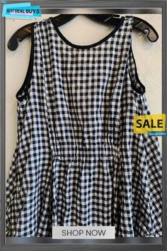 Checkered Summer Midi Women Dress with Pockets Summer Midi Dresses, Vintage Midi Dress, Loose Midi Dress, Dresses With Pockets, Sleeveless Dresses Casual, Vintage Midi Dresses, Plaid Sleeve, Midi Dress Summer, Latest African Fashion Dresses