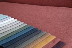 the colors of fabric are arranged on top of each other