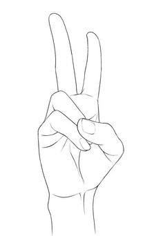 a hand making the peace sign with their fingers