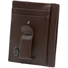 RFID Money Clip Front Pocket Wallet Double Diamond by Alpine Swiss MSRP $50.00 Our new signature collection features the classic Alpine Swiss style, quality, and functionality you've come to expect, in our most luxurious wallet skins yet. Product Features: Genuine Leather Measures: 3 1/4" L x 4" H x 3/8" W Spring money clip 4 card slots, 3 larger pockets for cards or bills Sleek Double Diamond logo Available in a variety of skins and colors, come sin giftbox. RFID PROTECTED: Certified Independen Modern Brown Wallet With Cell Phone Pocket, Modern Brown Wallets With Cell Phone Pocket, Elegant Brown Trifold Wallet With Rfid Blocking, Elegant Brown Business Card Holder, Classic Brown Card Holder With Cell Phone Pocket, Classic Trifold Wallet With Cell Phone Pocket, Elegant Brown Wallet With Rfid Blocking, Elegant Brown Card Holder With Coin Pocket, Elegant Brown Trifold Wallet For Travel