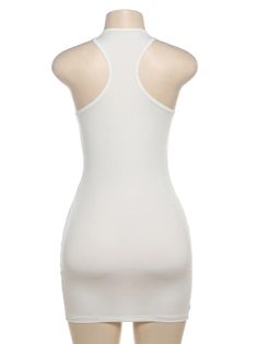 inspired by popular designers on social media cotton polyester blend soft material form fitting mini dress Chic Slim Fit Mini Dress For Spring, Knee-length Cotton Mini Dress For Night Out, Cotton Knee-length Mini Dress For Night Out, Stretch Cotton Bodycon Dress For Night Out, Trendy Sleeveless Mini Dress For Spring, Slim Fit Mini Dress For Night Out In Summer, Trendy White Sleeveless Summer Dress, White Elegant Slim Fit Mini Dress, Elegant White Slim Fit Mini Dress