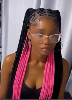 ˚୨୧⋆ @bella2angel Knotless Box Braids With Pink Beads, Hair Styles For Teens Girl Black Braids, Hairstyle Ideas Weave Braids, Hair Styles For 14yrs, Braids For 11yrs, Braids For 9-10, Birthday Hairstyles For Black Girls 13, Cute Back To School Braided Hairstyles, Back To School Hairstyles Weave Braids