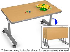 an image of a table with wheels for children to sit on and play around it