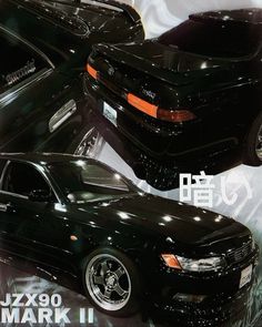 an advertisement for a new car is shown in this image, it appears to be black