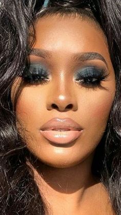 smokey eye makeup for black women Smokey Eye Wedding Makeup Blue Eyes, Lipstick Looks Make Up, Smokey Wing Eye Makeup, Smokey Eye Makeup Dark Skin, Smokey Eye On Black Women, Fall Makeup For Black Women, Smokey Eye Black Women, Eye Makeup For Black Women, Smokey Eye Makeup Black Women