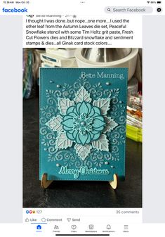 a facebook post with an image of a flower on it