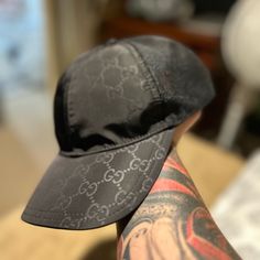 Authentic Unisex Gucci Signature Gg Monogram Nylon And Mesh Snap Back Baseball Hat. Made In Italy . Comes With Dust Bag If Purchased At Full Asking Price. New With Tags. Designer Black Hat For Streetwear, Casual Gucci Hat With Embroidered Logo, Gucci Luxury Baseball Cap, Monogram Baseball Hat, Gg Monogram, Snap Back, Gucci Accessories, Snap Backs, Gucci Black