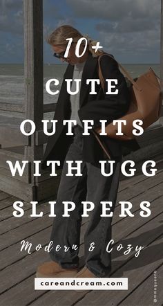 Wondering how to style UGG slippers this winter? Discover 10+ UGGs outfit ideas you’ll love! From UGG Tasman slippers outfit ideas to UGG Tazz slippers outfit ideas, we’ve got tips on how to wear them for comfy, cute cold weather outfits. Perfect for casual winter days, these UGG slippers outfits are a must-see! Winter outfits, cute outfits with UGG slippers.